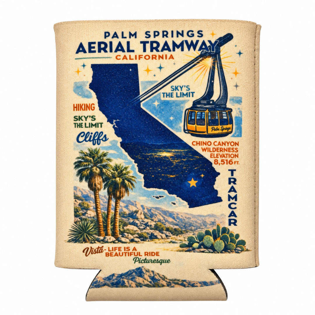 PSAT Retro Travel Poster Koozie