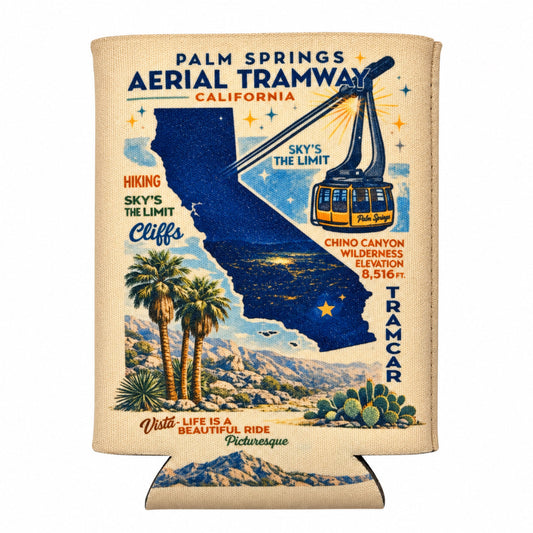 PSAT Retro Travel Poster Koozie