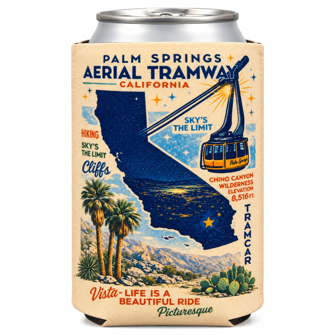 PSAT Retro Travel Poster Koozie