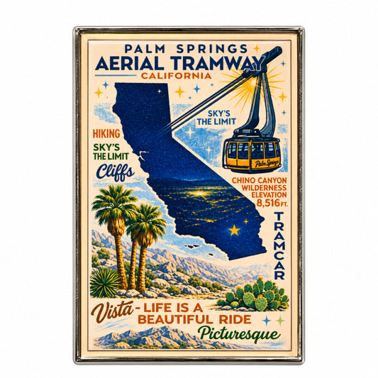 PSAT Retro Travel Poster Hat/Lapel Pin