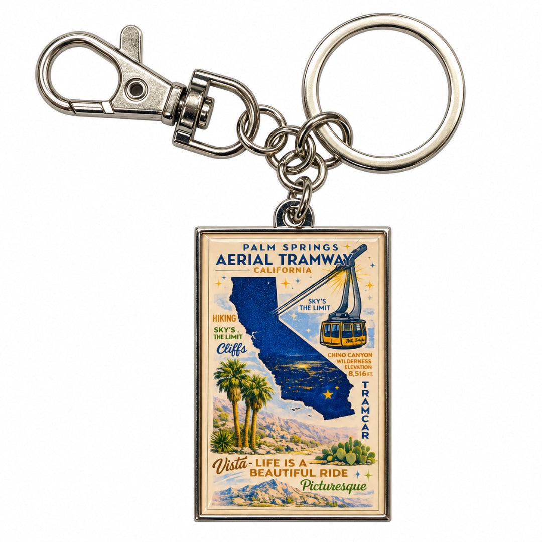 PSAT Retro Travel Poster Keychain