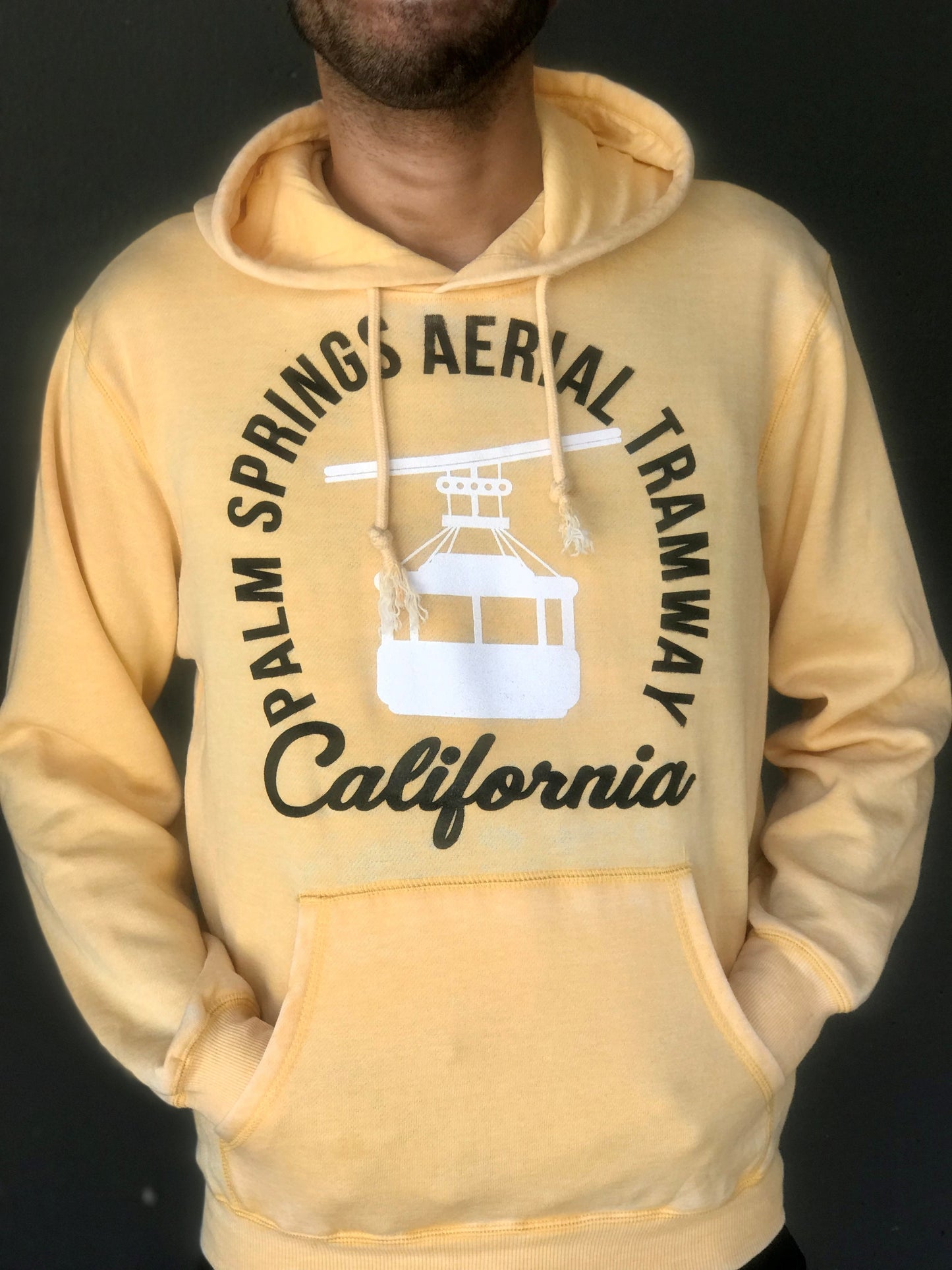 Soft Butter Hoodie with Tram Design