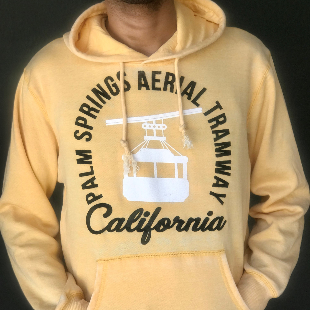 Soft Butter Hoodie with Tram Design